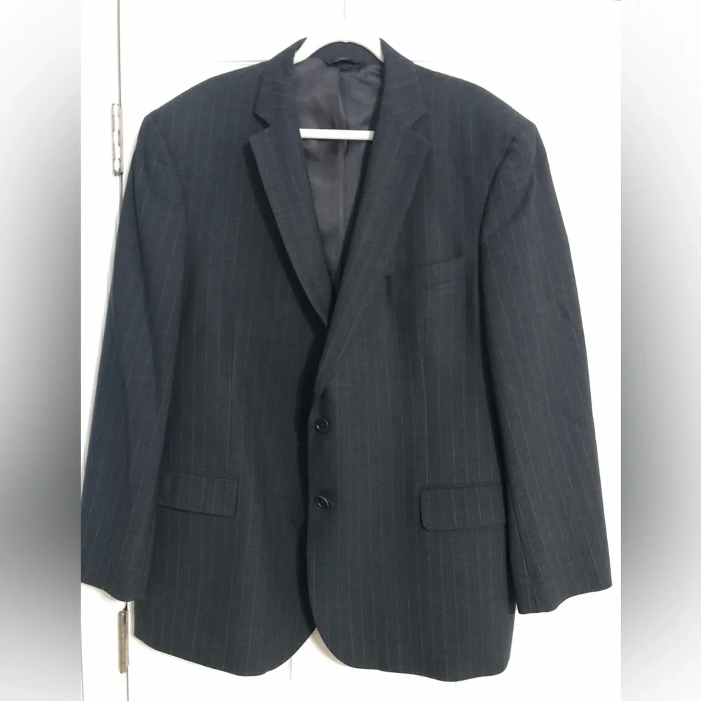 Brooks Brothers‎ 48R grey pin stripe suit jacket blazer size 48R formal wool